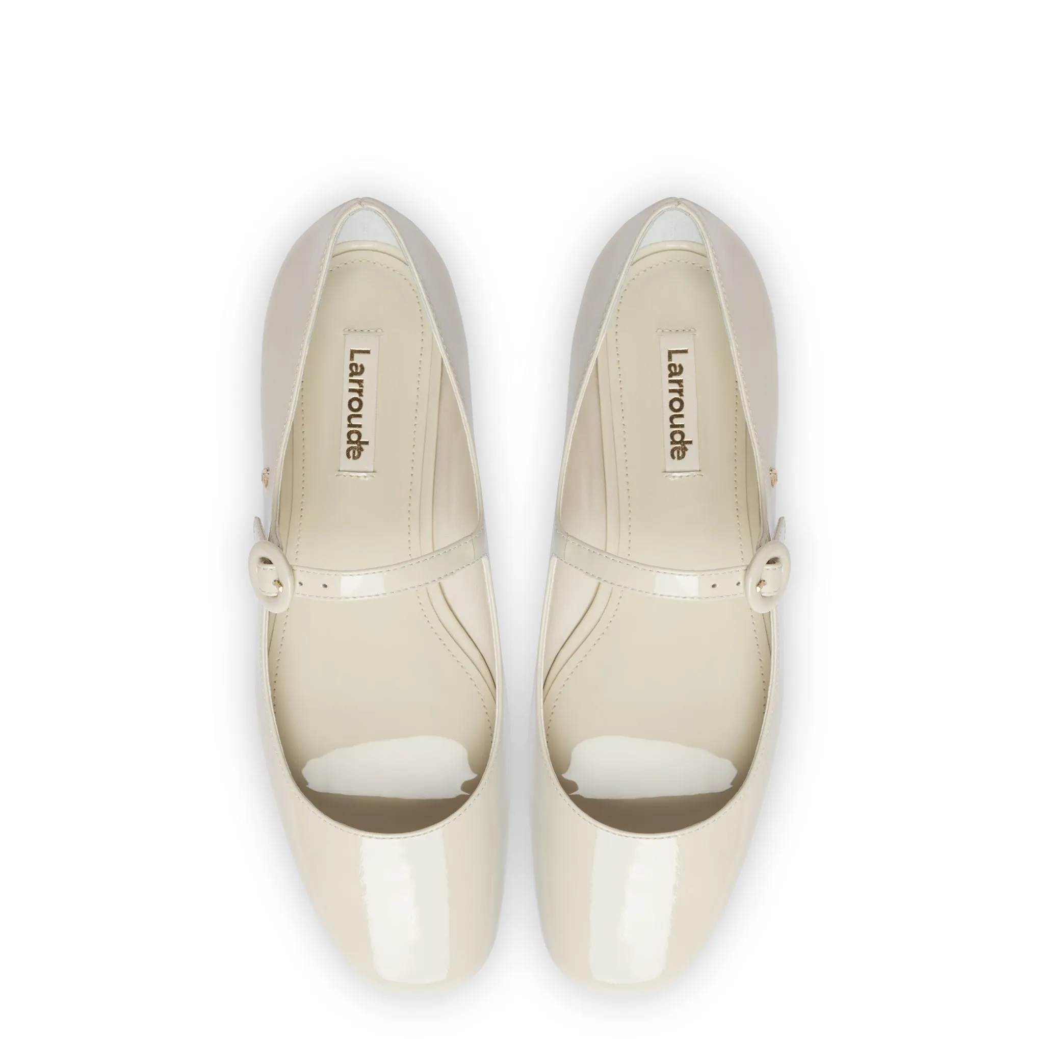 Blair Ballet Flat In Ivory Patent Leather