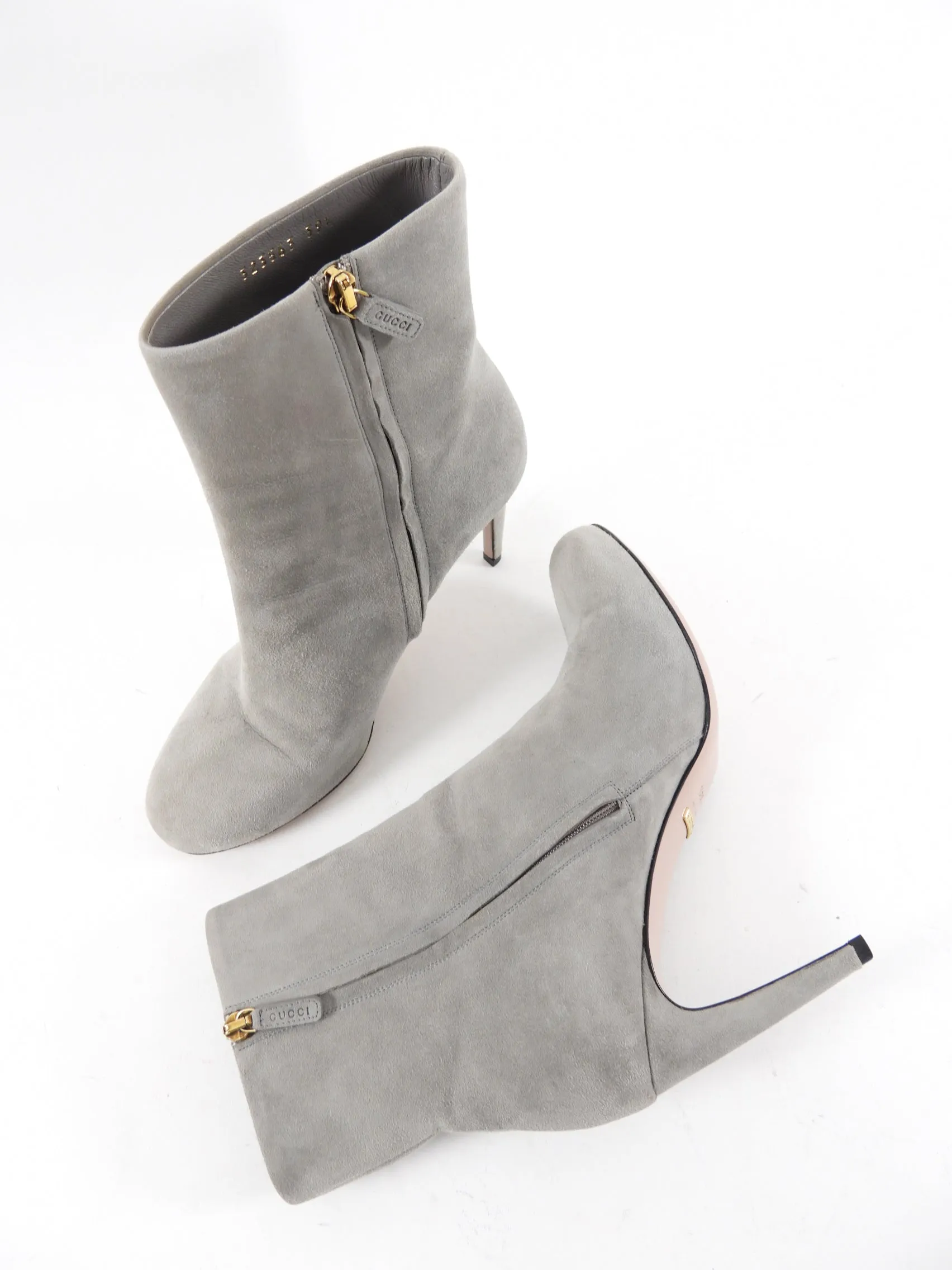 Gucci Light Grey Suede Ankle Boot - 39.5