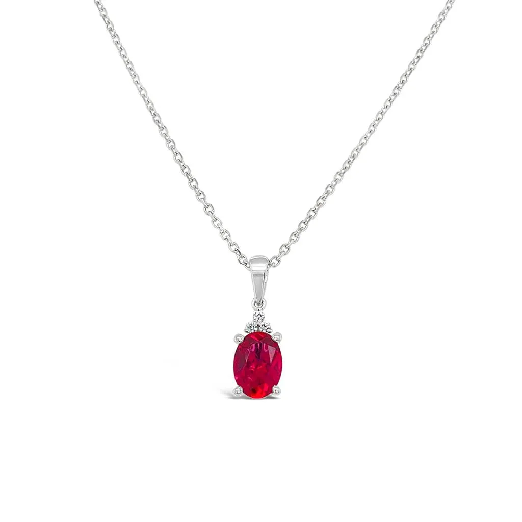 Irisa by Martin Binder Oval Red Tourmaline & Diamond Accent Necklace