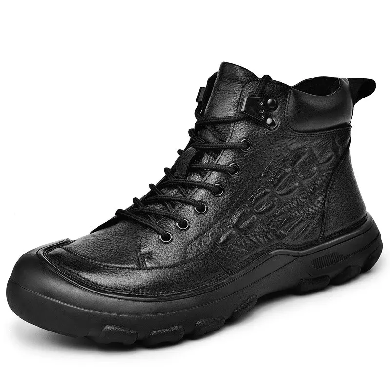 Men's Elegant Lace Up Textured Vegan Leather Shoes  | All-Season Eco-Friendly Materials
